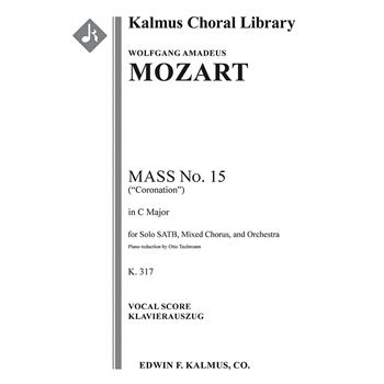Mass No. 15 in C, K. 317 (Coronation Mass) [Detailed Instrumentation: Solo SATB: Mix Chor: Piano Red