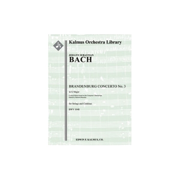 Brandenburg Concerto No. 3 in G, BWV 1048 (critical edition) [Hpchd (continuo): Str (3Vn.3Va.3Vc.1Bs