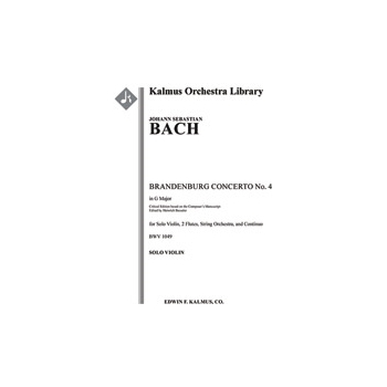 Brandenburg Concerto No. 4 in G, BWV 1049 (critical edition) [Detailed Instrumentation: 2.0.0.0: 0.0