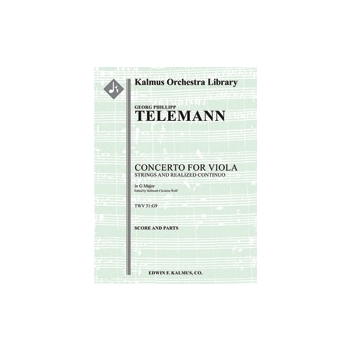 Concerto for Viola in G, TWV 51:G9 [Detailed Instrumentation: Solo Viola: Hpchd: Str (4-4-3-3-3 in s