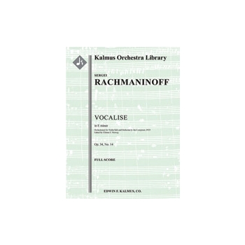 Vocalise, Op. 34, No. 14 in E minor [composer 1919's transcription] [Full Orchestra, Solo Strings wi