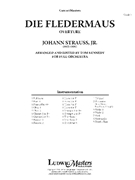 Fledermaus Overture [Concert Band] by Johann Strauss II - William Ryden - for Conductor Score