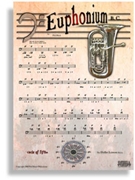 Fingering Chart Poster - Euphonium BC by - Euph BC - for Poster