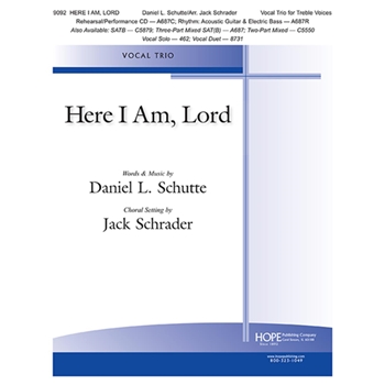 Here I Am, Lord - Vocal Trio (3 Treble Voices - Key of A)