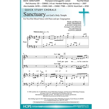 Sanctuary with God's Holy Temple by Thompson and Scruggs - Larson Lloyd - for 2-Part Mixed