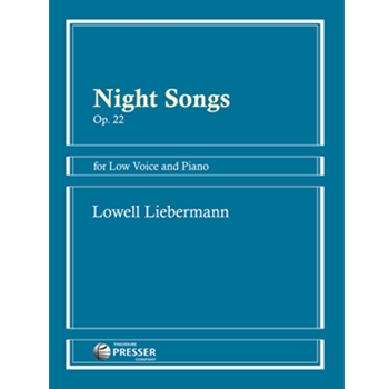 Night Songs For Low Voice and Piano by Liebermann Lowell Jarrell Randall G for