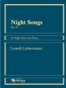Night Songs For High Voice And Piano by Liebermann Lowell Mark Van Doren Robe for