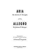 Aria & Allegro by Tenaglia and Krieger - Fitzgerald R Bernard - for Trumpet and Piano