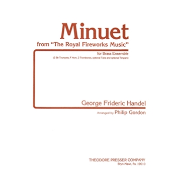 Minuet From Royal Fireworks Music by Handel George Frideric - Gordon - for Brass Quintet w/