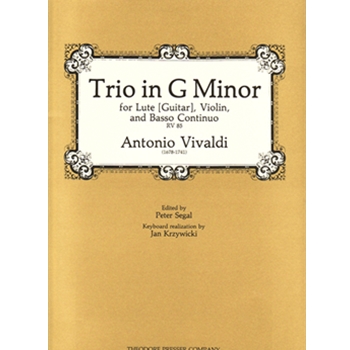Trio In G Minor For Lute (Guitar) Violin and Basso Continuo by Vivaldi Antonio Lucio - Krzywicki Jan - for