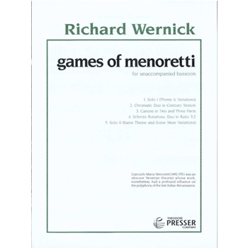 Games Of Menoretti by Wernick Richard for Bassoon Solo