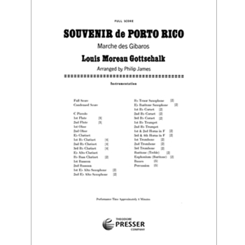 Souvenir De Puerto Rico by Gottschalk Louis Moreau - James Philip - for Concert Band