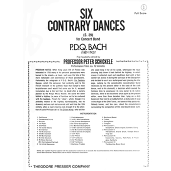 6 Contrary Dances by Bach P.D.Q. - Schickele Peter - for Full Score