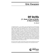 Of Strife (1. From A Time Of Strife A Time Of Peace) For Band by Ewazen Eric for