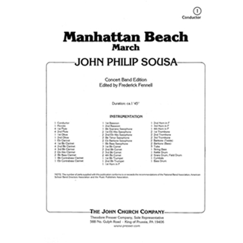 Manhattan Beach by Sousa John Philip - Fennell Frederick - for Concert March