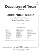 Daughters Of Texas by Sousa John Philip - Fennell Frederick - for Concert March