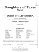 Daughters Of Texas by Sousa John Philip - Fennell Frederick - for Condensed Score