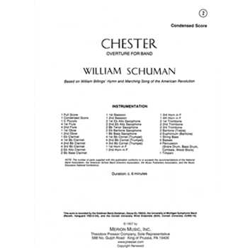 Chester by Billings William - Schuman W - for Condensed Score