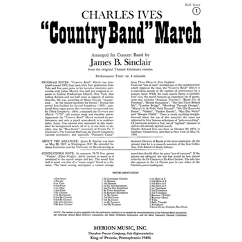 Country Band March by Ives Charles - Sinclair John - for Full Score
