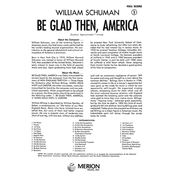 Be Glad Then America by Schuman W for Full Score