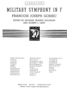 Military Symphony In F by Gossec Francois-Joseph - Goldman and Leist - for Condensed Score
