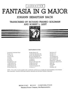 Fantasia In G Major by Bach Johann Sebastian - Goldman and Leist - for Concert Band