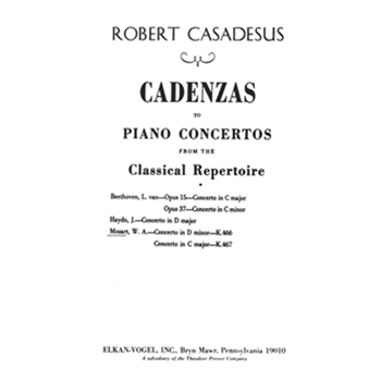 Cadenza To Concerto #20 K466 D Minor by Mozart Wolfgang Amadeus - Casadesus - for Piano