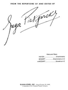 Sonatina In C Major by Mozart Wolfgang Amadeus - Piatigorsky Gregor - for Viola and Piano