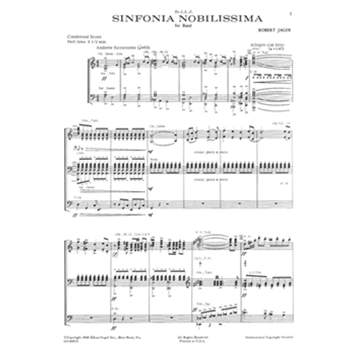 Sinfonia Nobilissima by Jager Robert E for Condensed Score