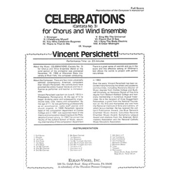 Celebrations by Persichetti Vincent Whitman Walt for Full Score