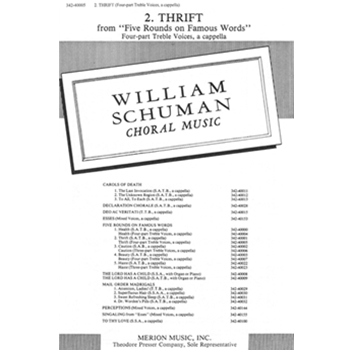 Thrift by Schuman William for SSAA a cappella
