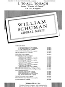 To All To Each by Schuman W Walt Whitman for SATB a cappella