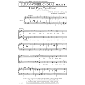 I Will Praise Thee O Lord by Lalande M - Hines Robert - for 2-Part