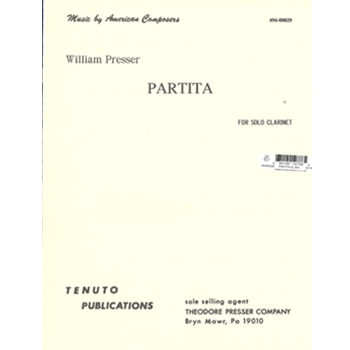 Partita For Clarinet by Presser for Clarinet Solo