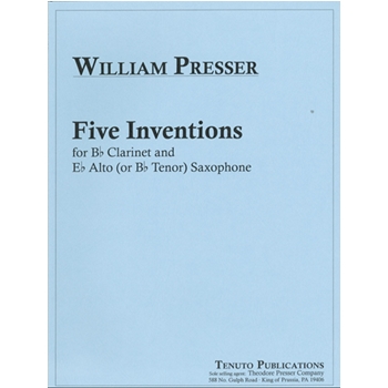 Five Inventions-Clar&Sax by Presser William for