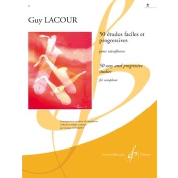 50 Etudes Faciles Et Progressives Bk 2 by Lacour Guy for Saxophone Method (Book 2)