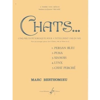 Chats by Berthomieu Marc for Flute Quartet