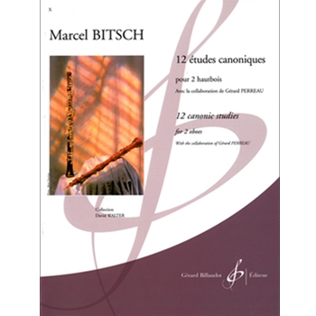 12 Etudes Canoniques for 2 oboes by Bitsch Marcel for