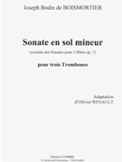 Sonate En Sol Mineur by Boismortier Joseph Bodin de - Renault Olivier - for Trombone Trio