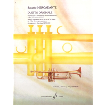 Duetto Originale Pour 2 Trompettes En Ut Ou En Si-Flat Et Piano by Mercadante Saverio - Petrucci Gian-Luca - for