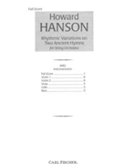 Rhythmic Variations On 2 Ancient Hymns by Hanson Howard for Full Score