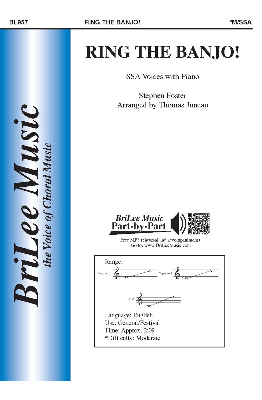 Ring the Banjo by Foster Stephen Collins - Juneau Thomas - for SSA and Piano
