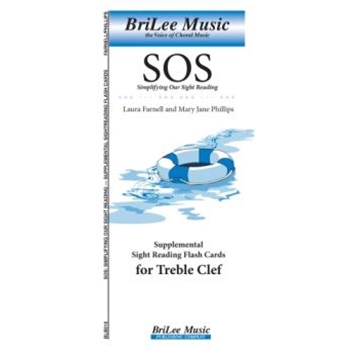 SOS Simplifying Our Sight Reading Supplemental Flash Cards for Treble Clef by Farnell and Phillips for Treble Clef (50 Cards)