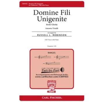 Domine Fili Unigenite by Vivaldi Antonio Lucio - Robinson Russell L - for SAB and Piano