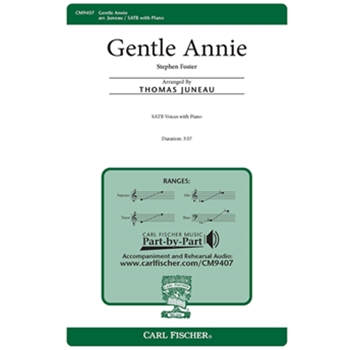 Gentle Annie by Foster Stephen Collins - Juneau Thomas - for SATB a cappella