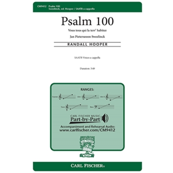 Psalm 100 Vous tous qui la terr' habitez by Sweelinck Jan P - Hooper Randall - for SAATB