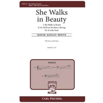 She Walks in Beauty by White David Ashley Byron Lord George G for TTB and Piano