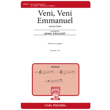 Veni Veni Emmanuel by - Englert John - for SAB a cappella