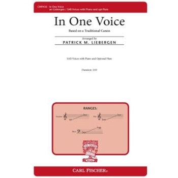 In One Voice by - Liebergen Patrick M - Liebergen Patrick M for SAB and Piano