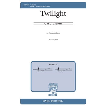 Twilight by Gilpin Greg Paul Laurence Dunbar for SA and Piano
